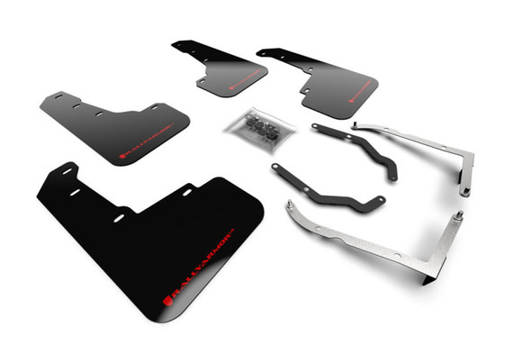 Rally Armor 18-23 Subaru Crosstrek Black UR Mud Flap w/Red Logo MF46-LTUR-BLK/RD
