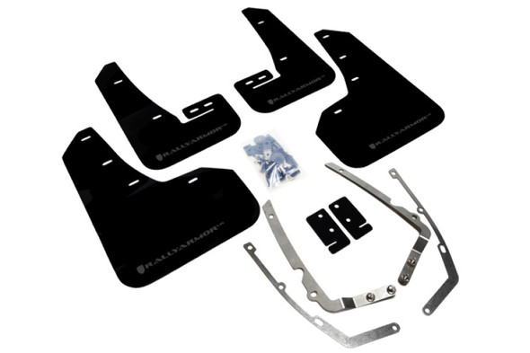 Rally Armor 15-21 MKVII VW Golf/GTI Black UR Mud Flap w/Grey Logo MF37-UR-BLK/GRY