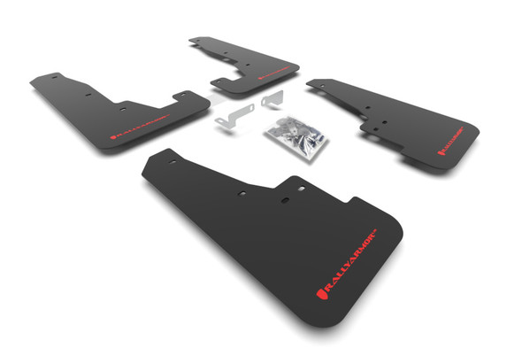 Rally Armor 16-24 Dodge Durango GT/Hellcat/RT/SRT 392/SXT Black UR Mud Flap Red Logo MF55-UR-BLK/RD