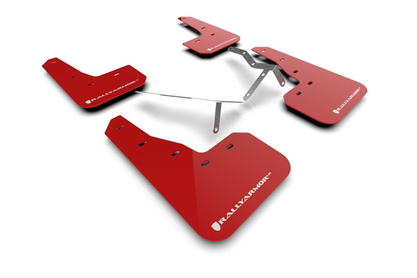 Rally Armor 22-25 Honda Civic/Civic Si/Sport Red UR Mud Flap w/White Logo MF90-UR-RD/WH
