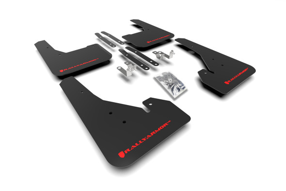 Rally Armor 18-24 Toyota Corolla Hatchback Black UR Mud Flap Red Logo MF67-UR-BLK/RD