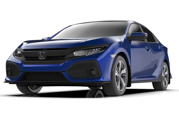 Rally Armor 17-21 Honda Civic EX/EX-L/LX (Hatchback) Black UR Mud Flap Blue Logo MF71-UR-BLK/BL