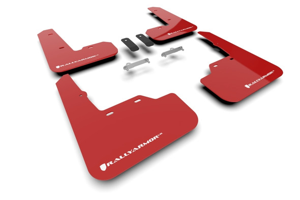 Rally Armor 22-24 Subaru WRX Red UR Mud Flap w/White Logo MF92-UR-RD/WH