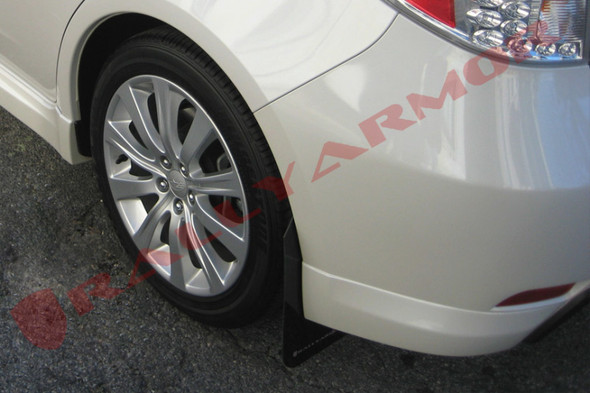 Rally Armor 08-10 Subaru WRX / 08-11 Impreza 2.5i (Hatch/Sedan) Black UR Mud Flap w/Grey Logo MF6-UR-BLK/GRY