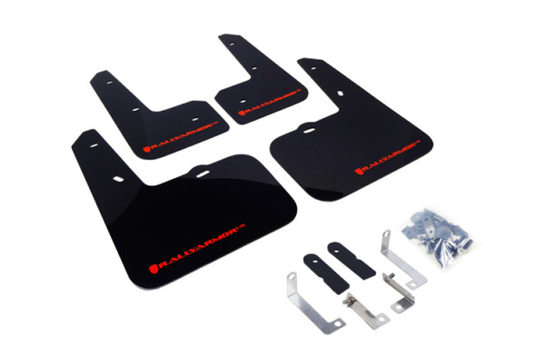 Rally Armor 12-18 Hyundai Veloster Black UR Mud Flap w/ Red Logo MF24-UR-BLK/RD