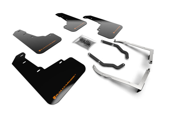 Rally Armor 18-23 Subaru Crosstrek Black UR Mud Flap w/Orange Logo MF46-LTUR-BLK/OR