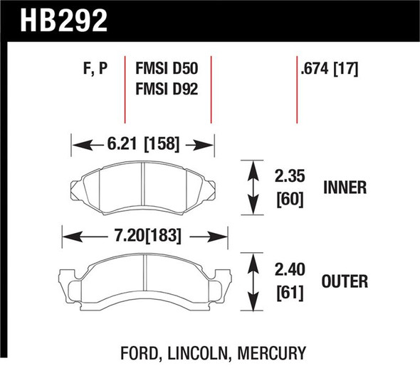 Hawk HPS Street Brake Pads HB292F.674