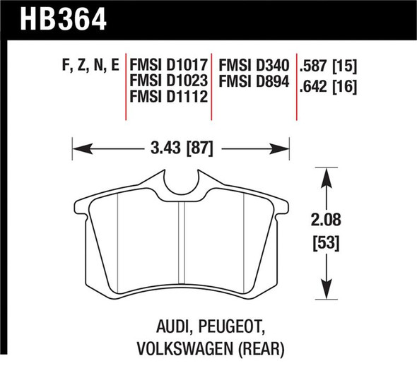 Hawk HPS Street Brake Pads HB364F.587