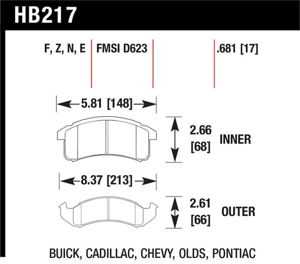 Hawk HPS Street Brake Pads HB217F.681