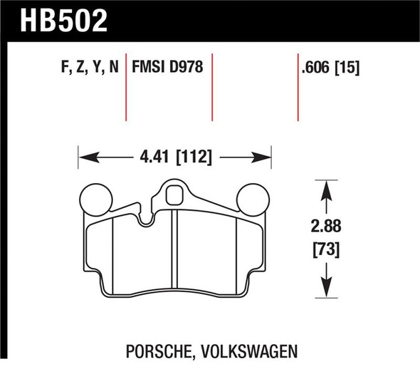 Hawk 2007-2014 Audi Q7 Premium HPS 5.0 Rear Brake Pads HB502B.606