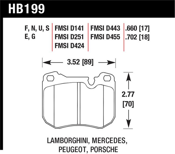 Hawk 77-84 &86-88 Porsche 924 / 78-81 928 / 83-89 944 Blue 9012 Front Race Brake Pads HB199E.702