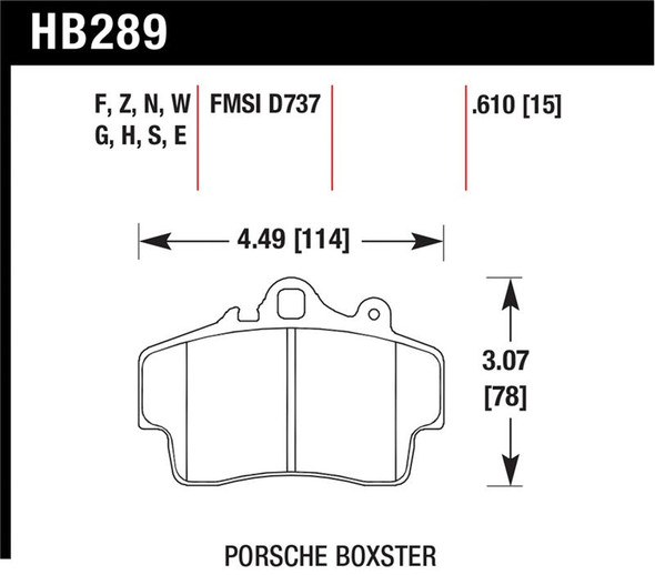 Hawk Performance Ceramic Street Brake Pads HB289Z.610