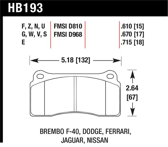 Hawk 09-11 Nissan GT-R HPS Street Rear Brake Pads HB193F.670