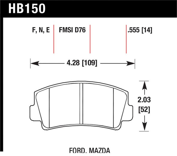 Hawk HPS Street Brake Pads HB150F.555
