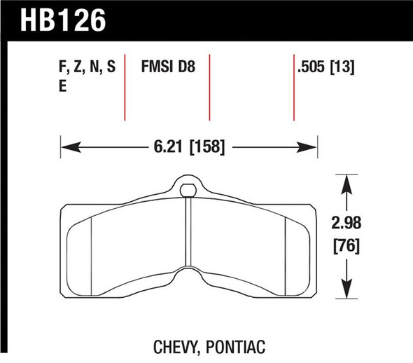 Hawk HP+ Street Brake Pads HB126N.505