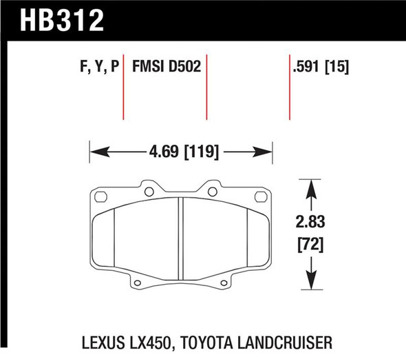 Hawk Super Duty Street Brake Pads HB312P.591