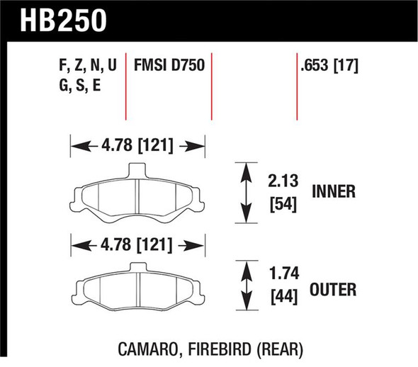 Hawk Performance Ceramic Street Brake Pads HB250Z.653