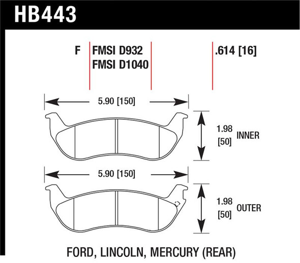 Hawk HPS Street Brake Pads HB443F.614