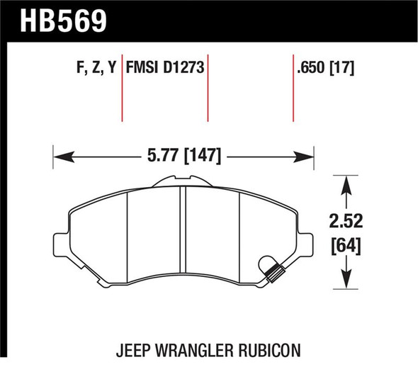 Hawk LTS Street Brake Pads HB569Y.650