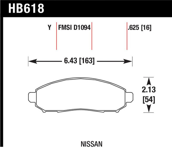 Hawk 05-10 Nissan Frontier / 05-07 Nissan Pathfinder / 09-10 Pathfinder 4.0L / 05-10 Nissan Xtrerra HB618Y.625