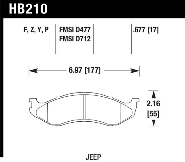 Hawk LTS Street Brake Pads HB210Y.677