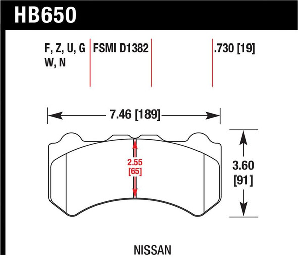 Hawk 09-11 Nissan GT-R HP+ Street Front Brake Pads HB650N.730