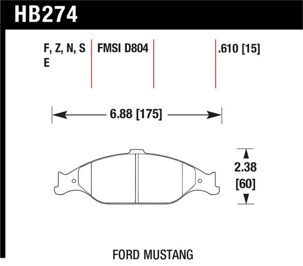Hawk HP+ Street Brake Pads HB274N.610