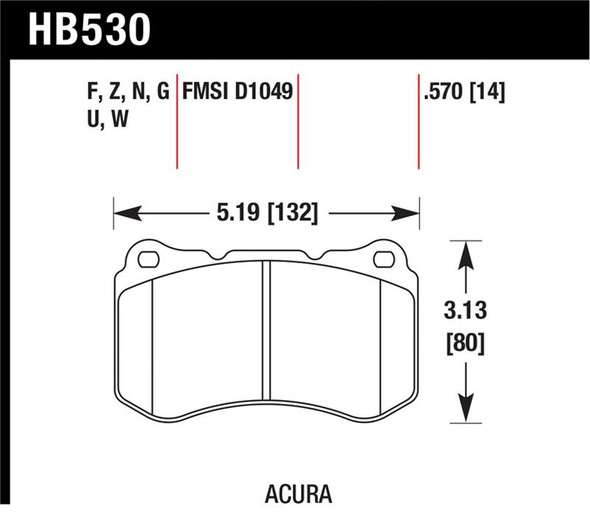 Hawk HP+ Street Brake Pads HB530N.570