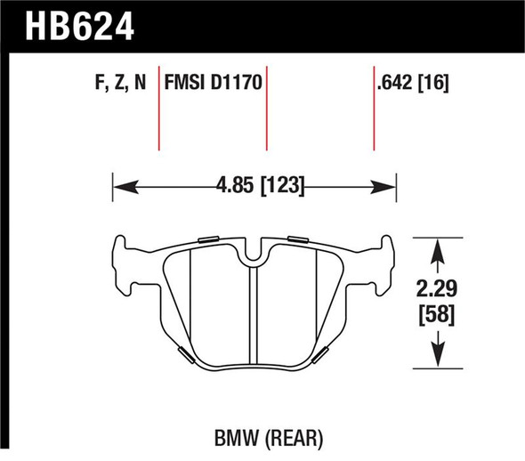 Hawk 06 BMW 330i/330xi / 07-09 335i / 07-08 335xi / 09 335d / 08-09 328i HPS Street Rear Brake Pads HB624F.642
