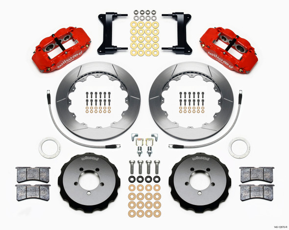 Wilwood Narrow Superlite 6R Front Hat Kit 12.88in Red 2012-Up Toyota / Scion FRS w/ Lines 140-12870-R