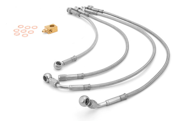 Rugged Ridge Brake Hose Kit Braided Stainless 07-18 Jeep Wrangler 16734.1
