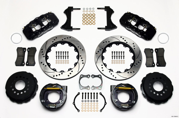 Wilwood AERO4 Rear P-Brake Kit 14.00in Drilled Big Ford New Style 2.50in Offset 140-10948-D