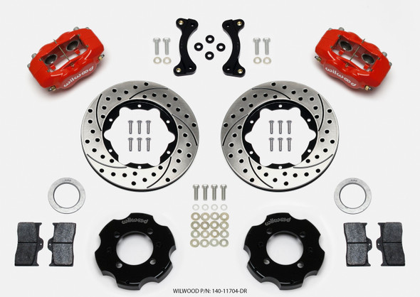 Wilwood Forged Dynalite Front Hat Kit 11.00in Drilled Red 95-05 Miata 140-11704-DR