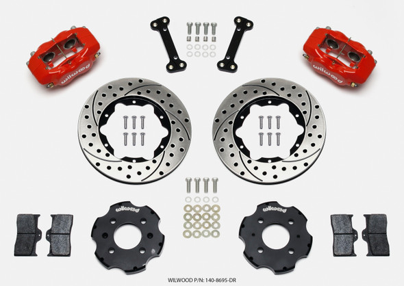 Wilwood Forged Dynalite Front Hat Kit 11.00in Drilled Red Integra/Civic w/Fac.240mm Rtr 140-8695-DR