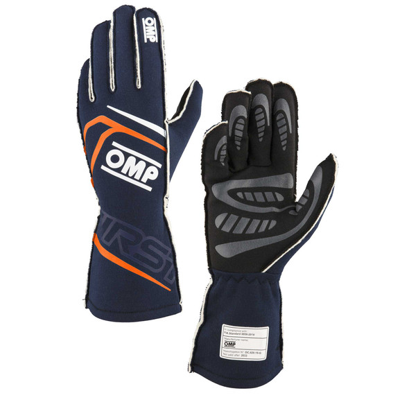 Omp Racing, Inc. First Gloves Fia 8856-20 18 My2025 Navy Blue / Fl Ib0-0776-B01-249-L