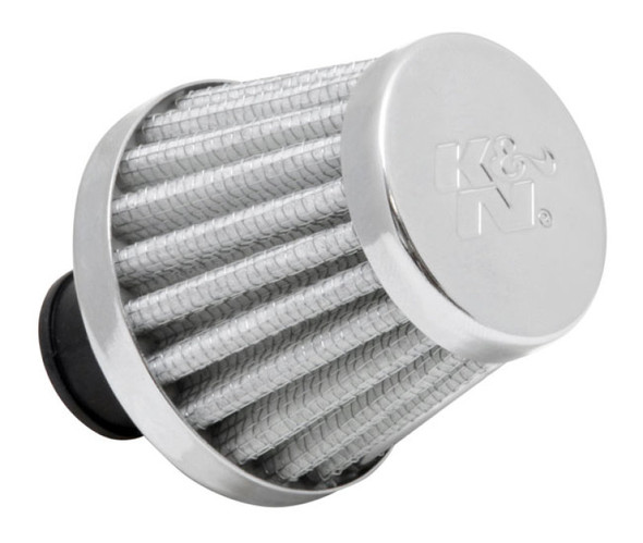 K&N 2in Base OD x .375in Flange ID x 1.75in H Rubber Base Crankcase Vent Filter - White 62-1600WT