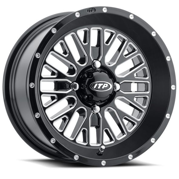 ITP Momentum 22x6.5 / 4x137 BP / 10mm Offset Black w/ Milled Accents Wheel