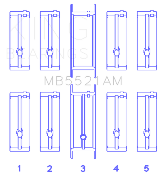 King Engine Bearings Chrysler 2.2L Main Bearing Set