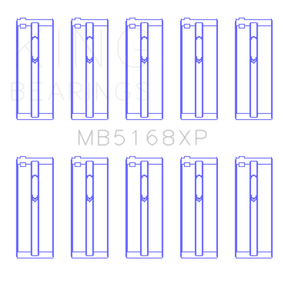 King Engine Bearings Honda H22 50mm Journal Crankshaft Main Bearing Set - Size STDX