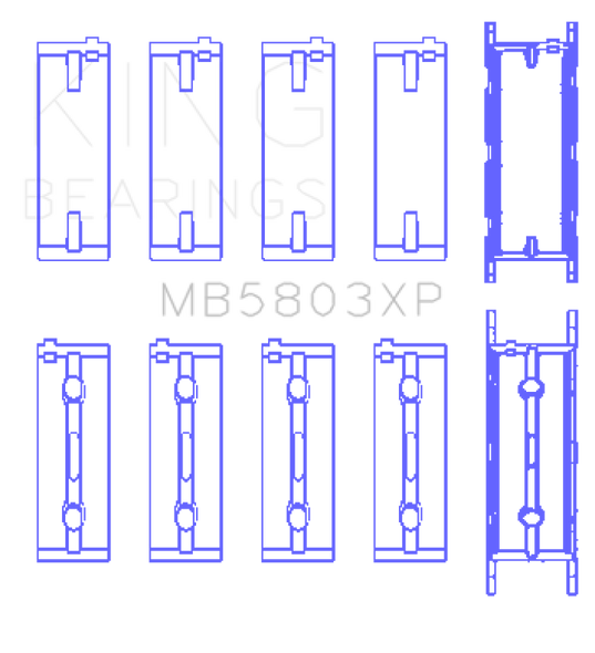 King Engine Bearings BMW S65B40A Crankshaft Main Bearings Set of 5
