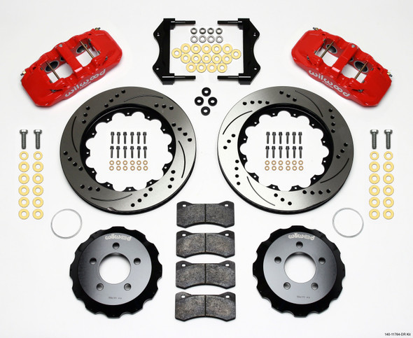 Wilwood AERO6 Front Hat Kit 14.25 Drilled Red 2006-10 Magnum/Challngr/Chrgr/300C 140-11764-DR