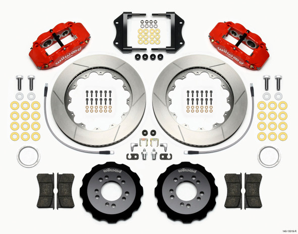 Wilwood Narrow Superlite 6R Front Hat Kit 14.00in Red 2013-Up Ford Focus ST w/ Lines 140-13019-R