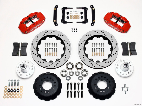 Wilwood Narrow Superlite 6R Front Hub Kit 14.00in Drill Red 79-81 Camaro 140-10493-DR