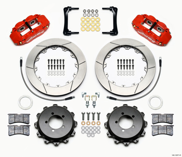 Wilwood Narrow Superlite 4R Rear Kit 12.88in Red 2012-Up Toyota / Scion FRS w/Lines 140-12871-R