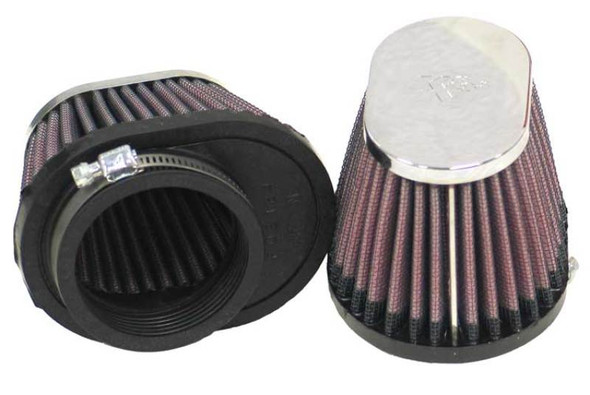 K&N Universal Chrome Filter 2 1/8in FLG / 4in x 3in Bottom / 2in Top / 2 3/4in Height (2 Per Box) RC-0982