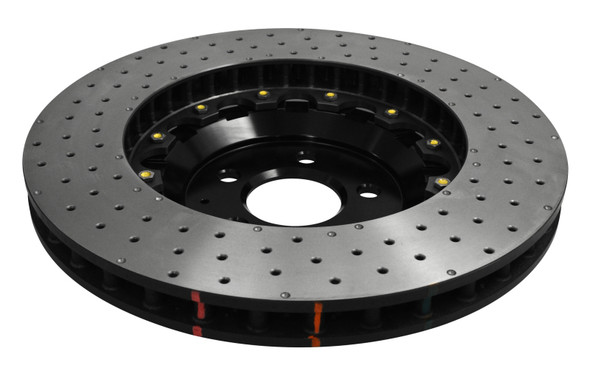 DBA 15-20 Ford Mustang GT Perf Package (380mm Front Rotor) Front 5000 Series Drilled Rotor w/Blk Hat 52166BLKXD