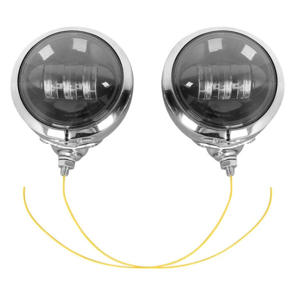 Letric Lighting 4.5in passing lamps black installed on truck front