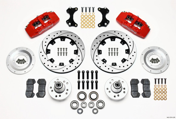 Wilwood Dynapro 6 Front Hub Kit 12.19in Drilled Red WWE ProSpindle 140-10741-DR