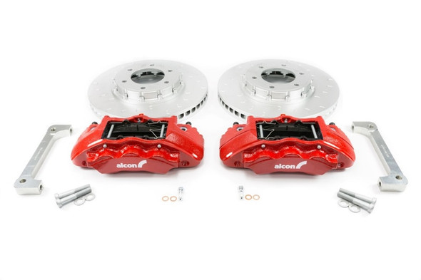 Alcon 2019+ Ford Ranger/2020+ Bronco 2.3L 350x34mm Rotors 6-Piston Red Calipers Front Brake Kit BKF1551K61