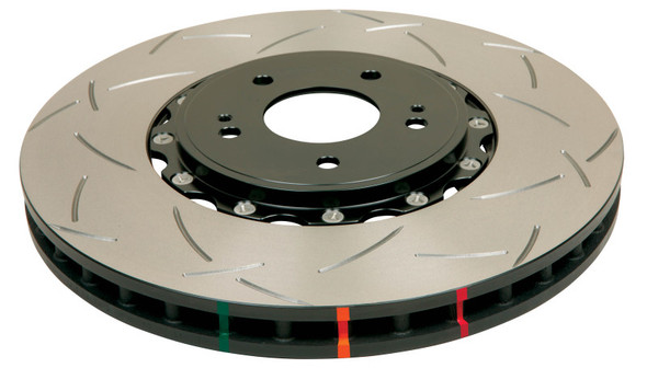 DBA 09-11 Nissan GTR R-35 Front Slotted 5000 Series 2 Piece Rotor Assembled w/ Black Hat 52320BLKS